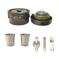 12pcs Outdoor Tableware Camping Hiking Picnic Teapot Pot Set for Frying Pan Carabiner Travel Tableware Picnic Cookware Pot Mess