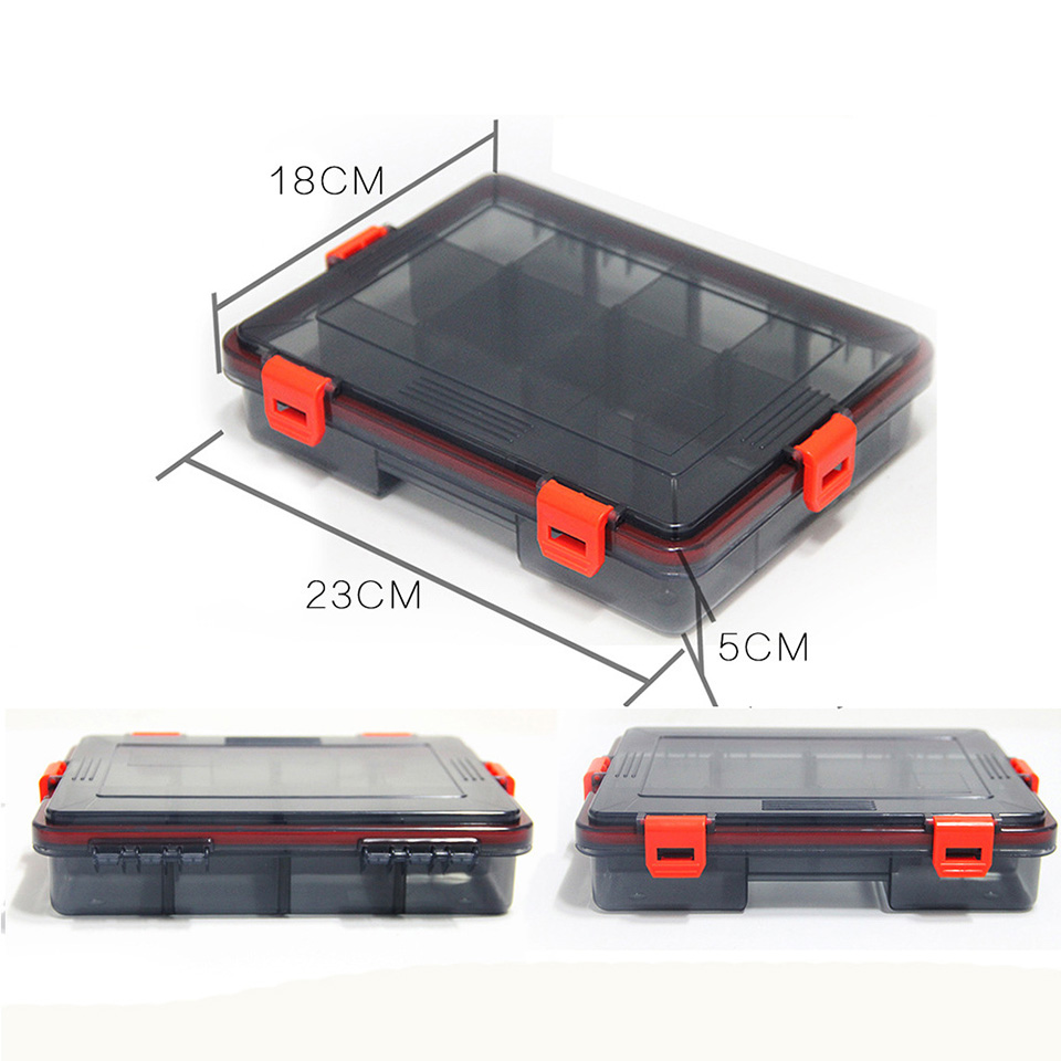 Fishing Box Fishing Tackle Box Detachable Lure Storage Box High Capacity Red/Green Waterproof Good Airtight