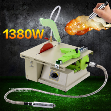 Multi-function DIY Jade Engraving Machine Woodworking Table Saw Desktop Mini Stone Polisher Cutting Machinery 220V/110V 1380W