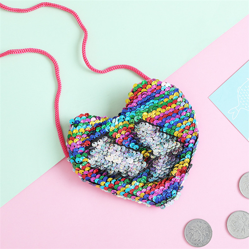 Heart Mermaid Tail Sequins Coin Purse Wallet Souvenirs Wedding Gifts for Guests Kids Women Bridesmaid Gift Party Favors Present