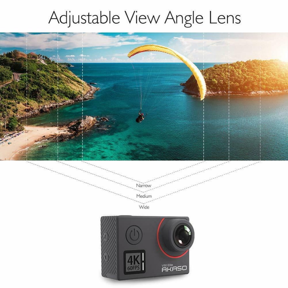 AKASO V50 Elite 4K/60fps Touch Screen WiFi Action Camera Voice Control EIS 40m Waterproof Camera Sport Camera with Helmet