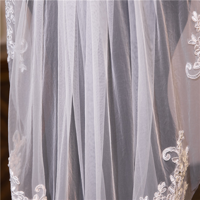 Real Photos 2019 New One Layer Bridal Veil With Diamond Lace Wedding Veil With Comb Wedding Accessories EE113