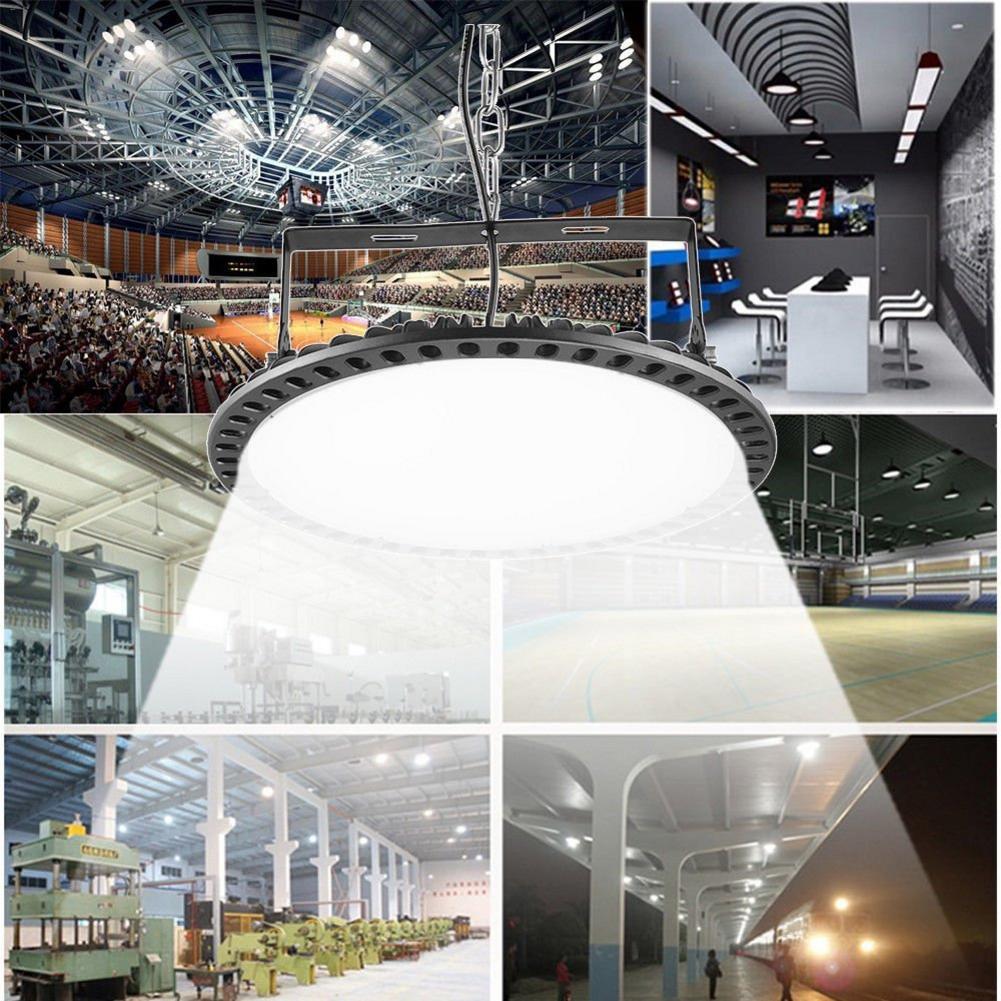 100W 200W 300W Ultrathin UFO LED High Bay Lights Industry Light Hall Lamp 220V 110V Mining Ceiling Lights Workshop Lighting