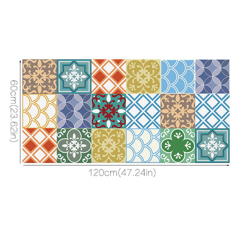 Kitchen Door Mat Waterproof Sticker Geometric Pattern Sticker Home Decorative Stair Mats Living Room PVC Material Mat Sticker