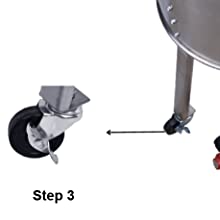 Install The Supporting Foot With Universal Casters In Front