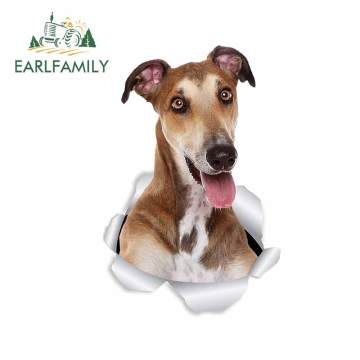 EARLFAMILY 13cm x 8.7cm For Greyhound Dog Personality Creative Car Stickers Vinyl Material Decal Waterproof Surfboard Decor