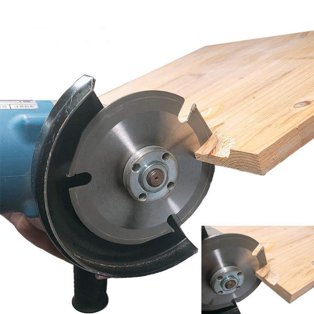 HS Tools 3 Teeth 5" Wood Carving Wheel Power Tool Angle Grinder Attachments Circular Saw Blade Log Grinder Disc Wood Cutting