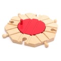 1PCS Switch Track Circular Turntable Track Beech Wood Train Slot Railway Accessories Original Toy For Kids -EDWONE