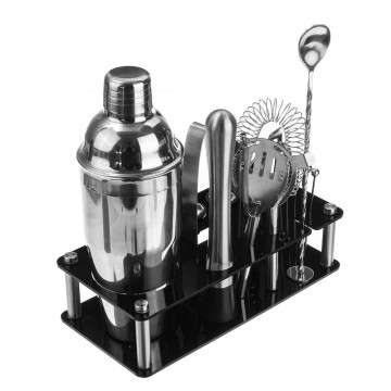 18pcs 750ml Stainless Steel Cocktail Shaker Set Drink Mixer Bar Set Bar Supplie With Stand Cocktail Wine Bar Shaker