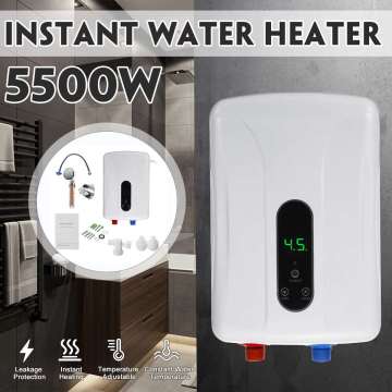 New 5500W 220V Mini Electric Water Heaters Instant Electric Hot Water Heater Shower Safe Intelligent