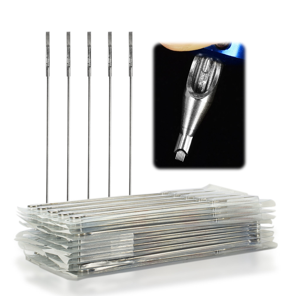 ATOMUS 25pcs Disposable Assorted Sterilized Mixed 5/7/9/11/13F Sterile Standard Tattoo Needles Flat Needles for Tattoo Machine