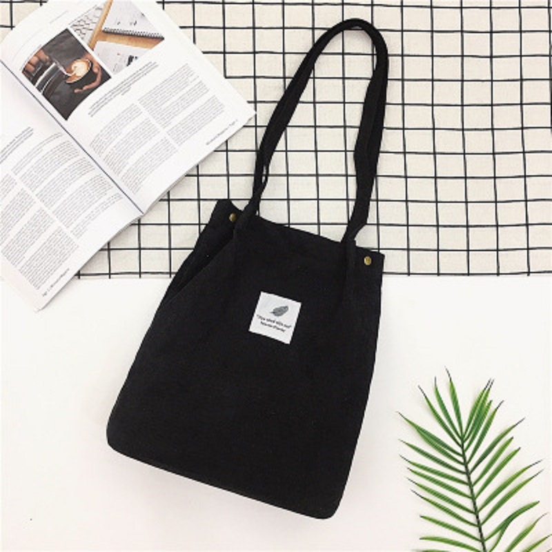 Fashion Women Solid Corduroy Shoulder Bags Shopping Bag Tote Package Crossbody Bags Purses Casual Handbag For Women Bookbag