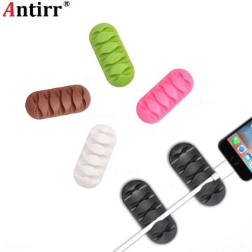 Multipurpose Desktop phone Cable Winder Earphone clip Charger Organizer Management Wire Cord fixer Silicone Holder 5 slot Strip