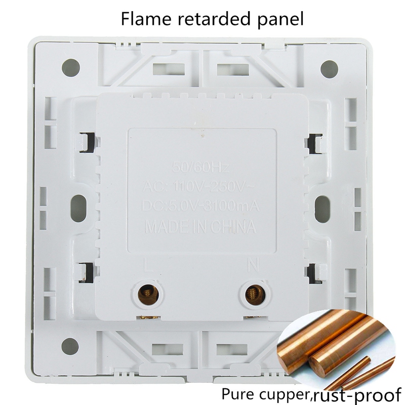 5V 3.1A DC 4 Ports USB Electric Wall Charger Dock Station Socket Power Outlet Panel Plate Switch Power Supply Adapter Plug