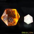 Bescon Amber Jumbo D20 38MM, Big Size 20 Sides Dice, Big 20 Faces Cube 1.5 inch