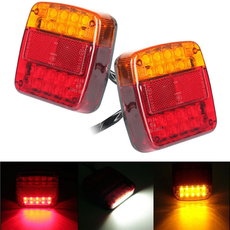 2PCS Fire Trailer LED Waterproof LED Trailer Lights Trailer Lantern Rear Lights 12v Truck Rear Headlights