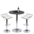 3 Pieces Bar Table Stools Set Adjutable Wood Top Swivel Dining Chair Pub Kitchen