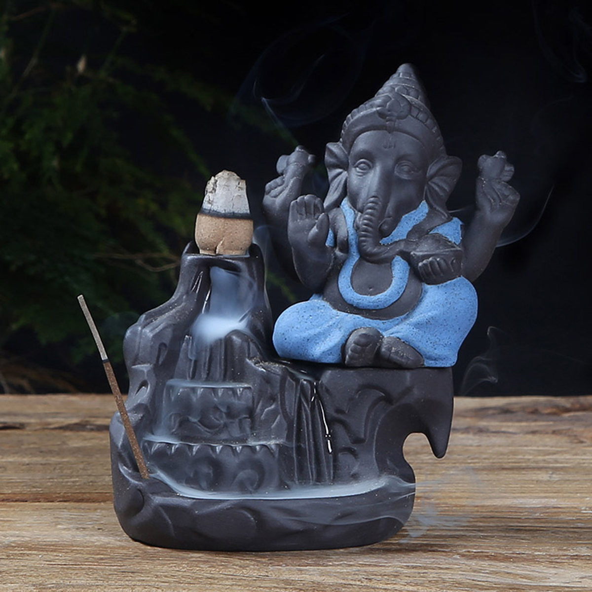 Elephant God Ganesha Backflow Incense Burner India Censer Holder Gifts Meditation Ornaments Home Office Decoration Crafts