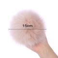 15cm Foxes Fur Pompom For Women Hat Bag Fur Pom Poms for Hats Caps Big Natural Fur Pompom for Knitted Hat Cap Key Chain Decor