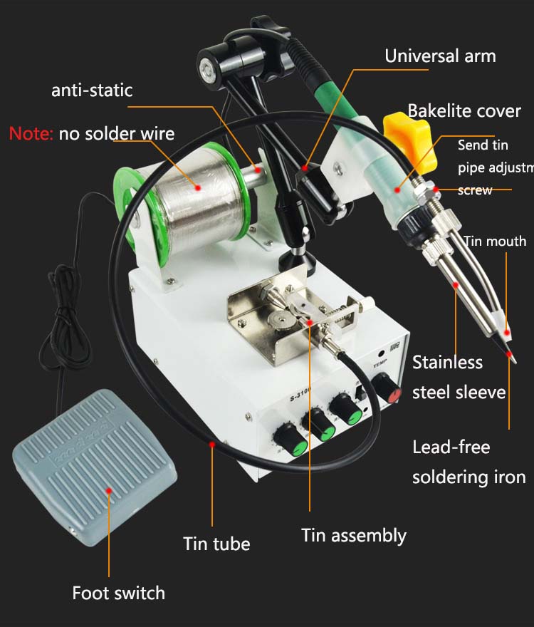 Automatically Soldering Machine Internal Heating Iron Foot Gun Send Tin Spot Welding Repair Tool 220V 60W