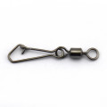 JOSHNESE 50PCS Stainless Steel Swivels Fishing MS+QL Interlock Rolling Swivel With Hooked Snap Fish Hook Connector