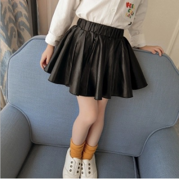 new winter baby skirts fake leather girls skirt autumn baby pleated skirts for girls litter girls black pu tutu skirt