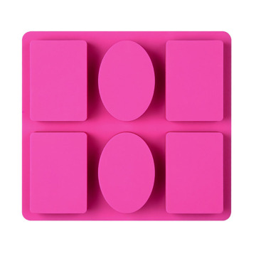 6 Cavity Rectangle Oval Silicone Soap Mold Handmade Soap Making Craft for Home Bathroom Soap Forms