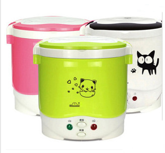 1L Electric Mini Rice Cooker MultiCookers Portable Rice Cooker With Household 220V Car 12V Truck 24V Multi cooking Lunch Box
