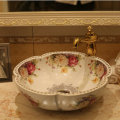 Europe Style Handmade Flower Shape Countertop Ceramic Bathroom Basin Bathroom Sink