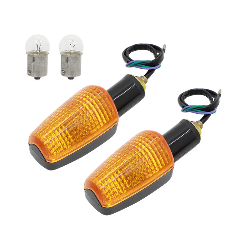 6 volt Motorcycle turn signals black with amber lens turn signal Light Blinker Light Signal Brake Lights Indicators for Moto
