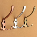 High Quality Zinc Alloy Wall Mounted Dual Prong Hook Clothes Keys Hat Towel Robe Bathroom Hanger Hooks for Wall Window Bathroom