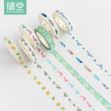 0.8cm*8m Fresh Footprint Feather Olive Branch Washi Tape Adhesive Tape DIY Scrapbooking Sticker Label Craft Masking Tape