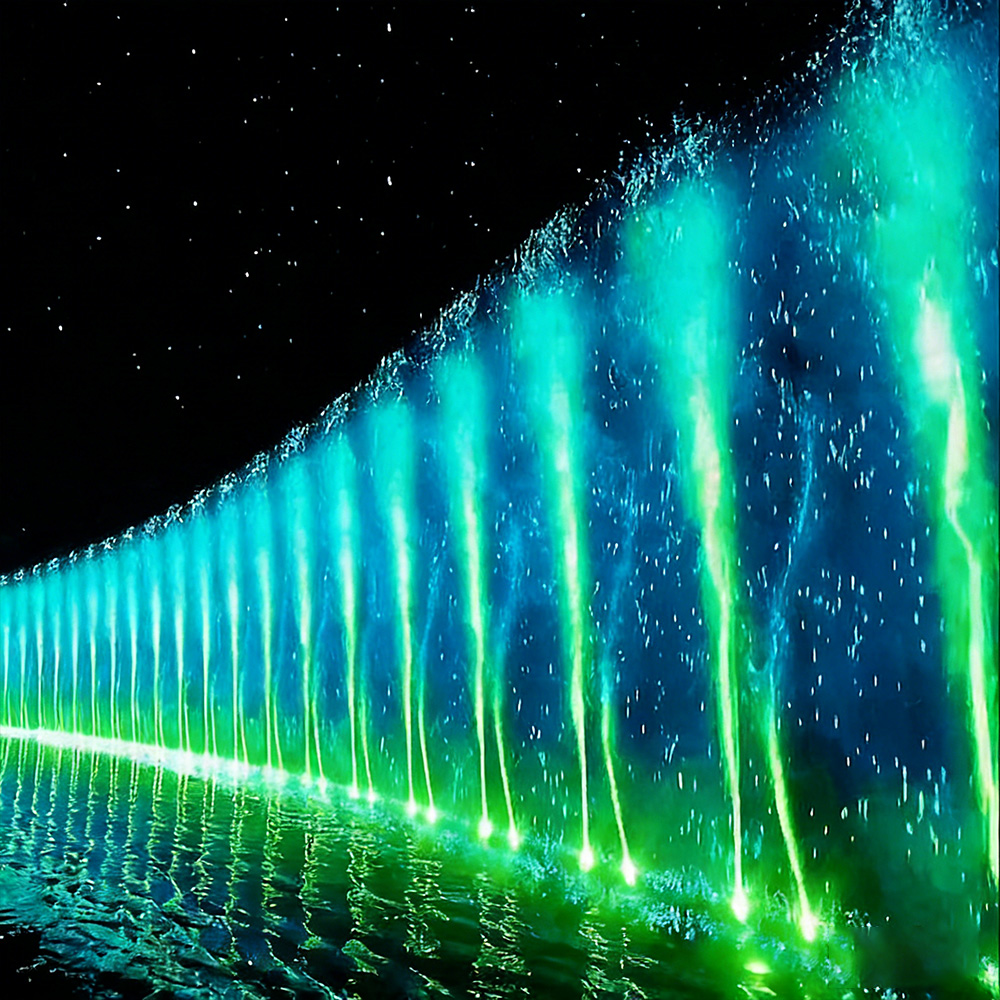 outdoor waterfall feature