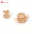 10PCS 16x10MM 19x12MM 24K Champagne Gold Color Plated Brass 3D Round Charms Connector High Quality Diy Jewelry Accessories