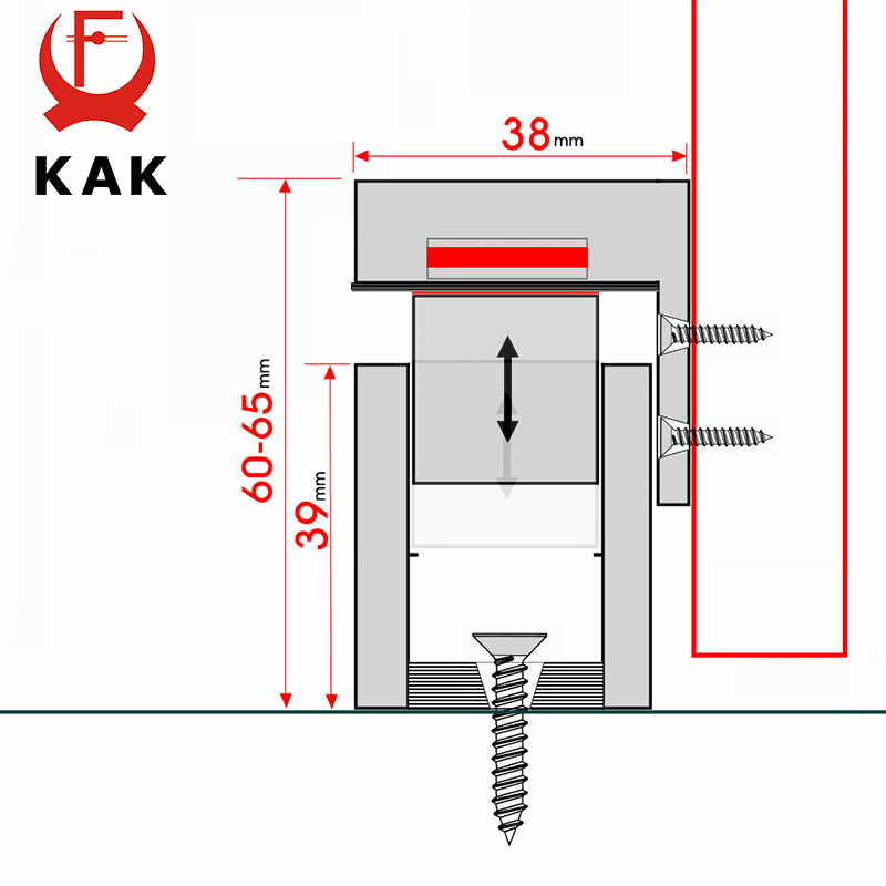 KAK Magnetic Door Stopper Door Retainer Cylindrical Floating 304 Solid Stainless Steel Heavy Door Stop Door Furniture Hardware