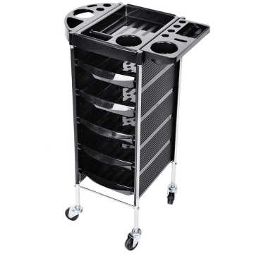 5 Drawers Trolley Cart Hair Salon Instrument Storage Cart Adjustable Height Trolley 52 x 38 x 92cm Hairdressing Supplies