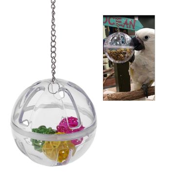 Hanging Foraging Ball with Balls Inside Bird Cage Acrylic Stand Parrot Chew Toy