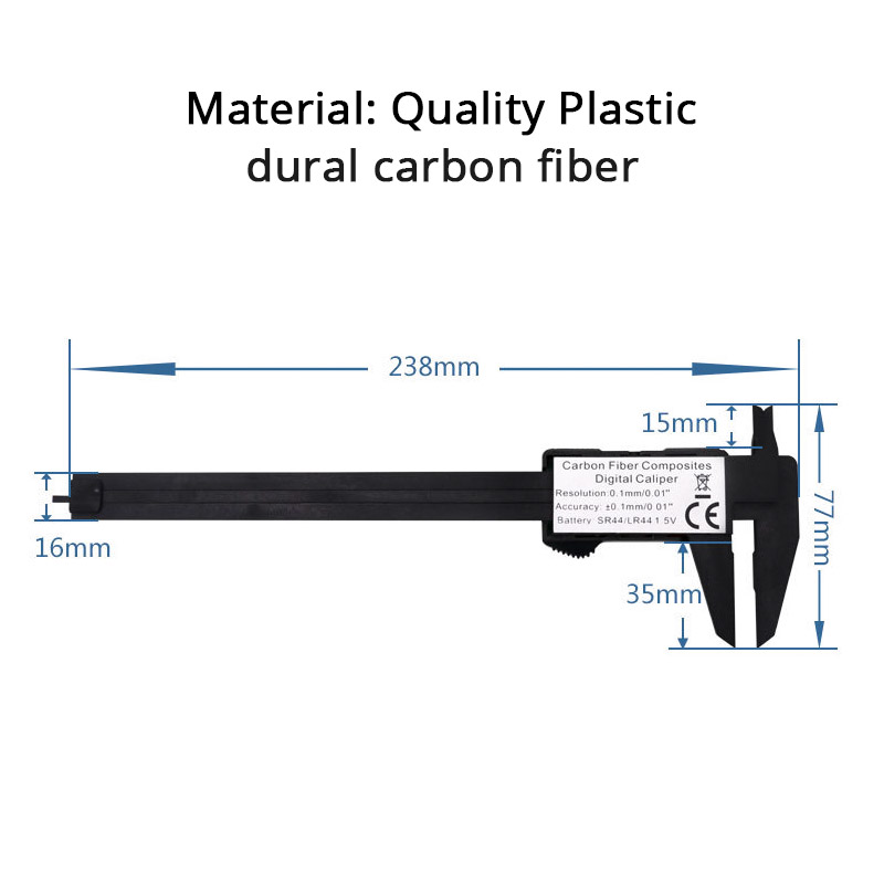 Electronic Digital Caliper Paquimetro 150mm 6 inch Digital Ruler Carbon Fiber Vernier Caliper Gauge Micrometer Measuring Tool