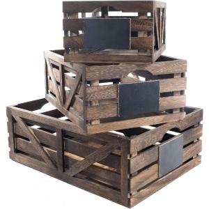 Vintage Home Garden Stacking Wooden Rustic Wood Crate