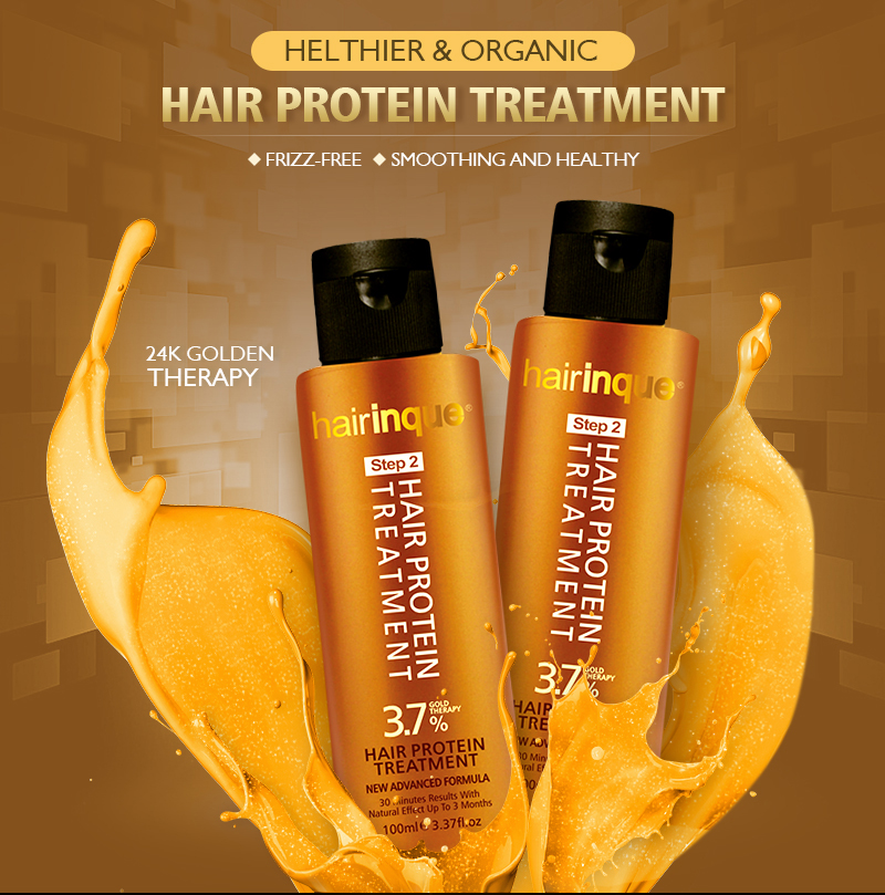 HAIRINQUE hair care treatment 3.7 % Gold therapy keratin for hair and shampoo pre treatment moisturizing hair treatment set