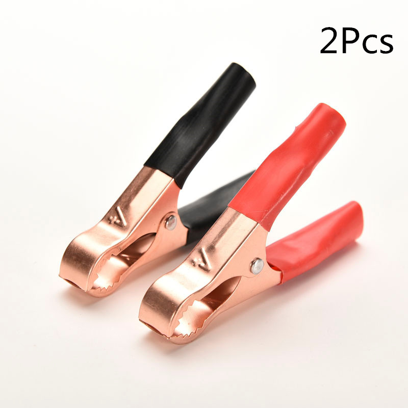 2pcs Red+ Black Mini Portable Insulated Micro Crocodile Alligator Clip Car Battery Electrical Test Clips Clamps