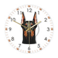 Doberman Pinscher Head Portrait Printed Acrylic Wall Clock Non ticking LED Wall Watch Home Decor Puppy Dog Doggie Wall Light