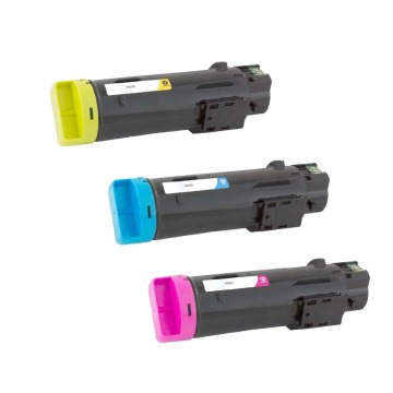 3 Color Toner Cartridge Compatible for Dell H625cdw H825cdw S2825cdn, Cyan/Magenta/Yellow 2500 pages