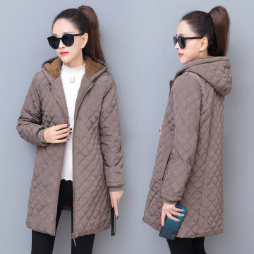 Warm cotton hoodies women coats 2021 new fashion slim casual basic jackets female parkas long coat woman clothes outerwears