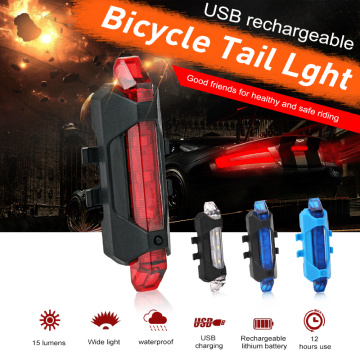 NEW Bicycle Traffic Light blue red flash safety Warning Light Waterproof Tail lamp Rechargeable Mountain Bike Cycling Tail light
