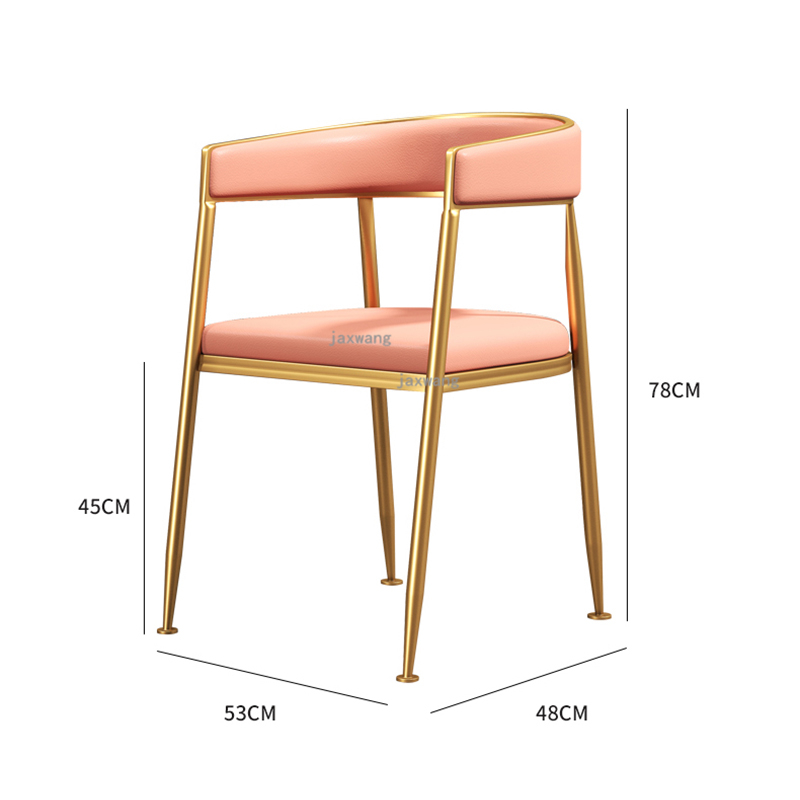Nordic Luxury Dining Chairs Leisure Cafe Modern Golden Computer Chair Restaurant Chair Living Room Furniture Office Armchair