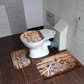 3pcs TPR Wear-resistant Bath Mat Toilet Lid Pad Water Absorption Non Slip Carpet Seat Cover Household Bathroom Supply