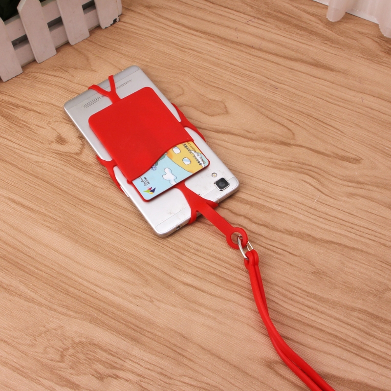 Necklace Lanyard Universal Silicone phone Case For iphone X 6s 7 8 xiaomi mi6/5 redmi a5 S9 htc10 j5 j7 strap card holder pounch