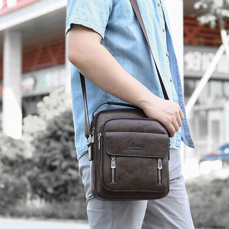 New Men Crossbody Bag Shoulder Bags Functional Men Handbags Large Capacity PU Leather Bag For Man Messenger Bags Tote Bag