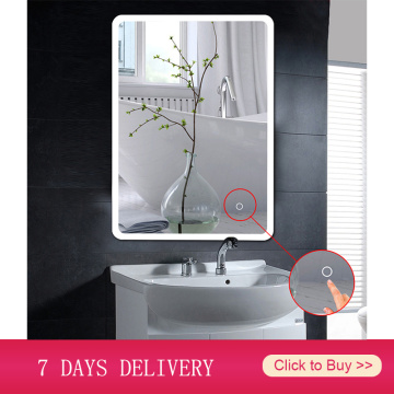 Makeup Mirrors Cool White LED Bath Mirror Anti-fog Bathroom Vanity Cosmetic Mirror Touchable Wall Mounted Lighted For Home HWC